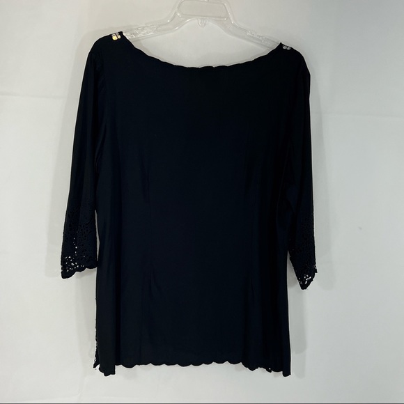 Soft Surroundings 1x Rayon Eyelet Top - Picture 3 of 8